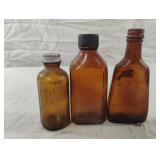 Vintage brown medicine bottles
