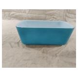 vintage Pyrex turquoise refrigerator dish 0502