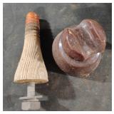 Vintage porcelain insulator with wood pin