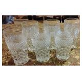 Vintage diamond cut drinking glasses 5 1/2' tall