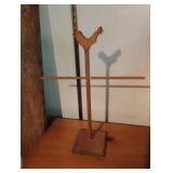 Handmade wood farmhouse chicken towel holder. 16'