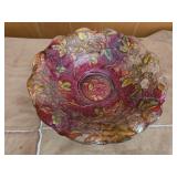 antique Goofus Glass bowl, floral pattern 9' x 2'