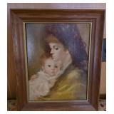 vintage framed lithograph print titled 'Mother