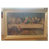 Vintage 'The Last Supper' framed portrait 23 x 15