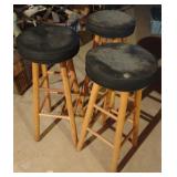 Set of 3 padded bar stools 30 1/2' tall