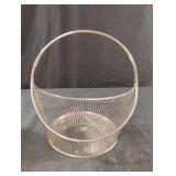 Vintage silver colored mirrored basket