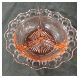 Vintage Pink Depression Glass Anchor H Old Colony