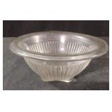 Vintage Federal Glass ribbed footed glass bowl