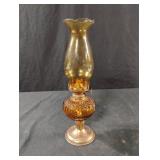 Vintage amber glass oil lamp