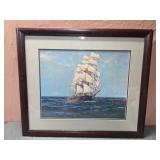 Montague Dawson "Sovereign of the Seas" framed