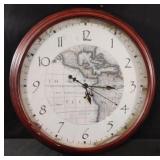 Round World Map Wall Clock