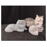 Resin and plastic cat statues