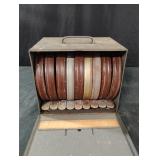 Vintage Brumberger movie reel storage case with