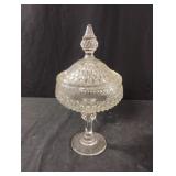 Vintage Indiana Glass Diamond Point pedestal