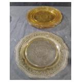 Vintage Federal Glass Patrician Spoke Yellow