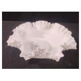 Vintage Fenton White Milk Glass Hobnail Bowl.