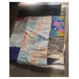 Vintage handmade quilt 94 x 88. Has a few spots