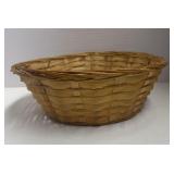 Round woven bamboo storage basket, 11 inches