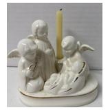 White and gold China nativity Made in Schmio