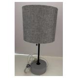 Table lamp, gray 17 inches tall good condition