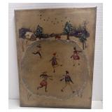The vintage barn door picture measures 11ï¿½ x 14ï¿½