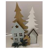 wooden winter decoration one piece 16 inch tall
