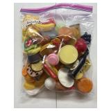 Plastic play food toys, good condition, small