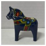 Painted wooden horse Very good 3 inches tall