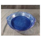 Vintage Pyrex Blue Glass 9.5 Inch Fluted Pie