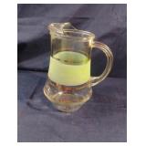 Vintage gold banded and green glass water
