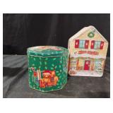 Christmas metal tin cans