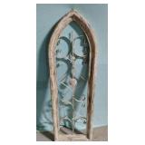Distressed rustic wood and metal arch