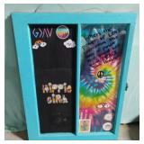 Decorative wood picture frame with a built in