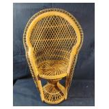 Vintage Mini Wicker Rattan Peacock Chair 16 1/2'