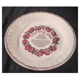 Vintage Cherry Pie Plate: Recipe Ceramic