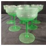 Vintage uranium glasses. Set of 6