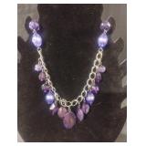 Fashion purple beaded necklace
