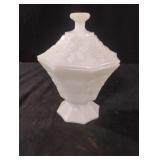 Vintage Anchor Hocking Milk Glass Candy Dish: