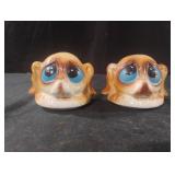 Vintage big blue eyed dog salt and pepper shaker
