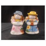 Vintage garden angels salt and pepper shaker set