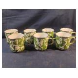 Enamelware mugs. Total of 7. 3 1/2 x 3 1/2