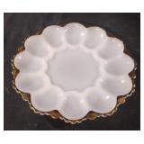 Vintage Anchor Hocking white milk glass deviled