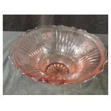 Vintage pink Depression glass bowl in the Mayfair