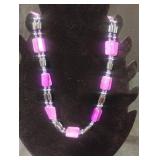 Magnetic pink and purple necklace 18'