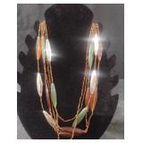 Fashion beaded necklace with browns and greens