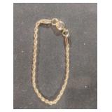 Golden rope bracelet 3 1/2'
