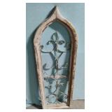Distressed rustic wood and metal arch