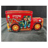 Vintage tin Fire Engine #5 coin bank
