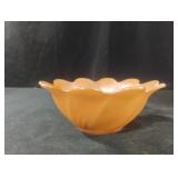 Vintage Lustreware Peach Scalloped Edge Bowl