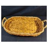 Hand woven oval basket 18 x 2 1/2 x 10